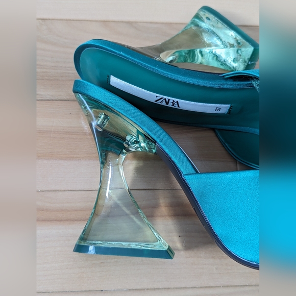 Zara Block Heels - Emerald Green - Picture 5 of 11